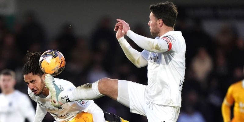 Action shot from a National League football match